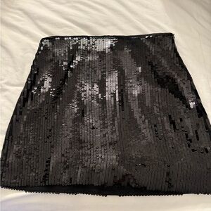 J. Crew Black Sequin Mini Skirt